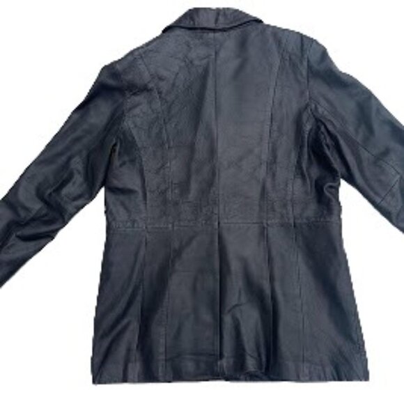 Vintage 90s Leather Blazer Jacket Size Medium - Picture 6 of 7
